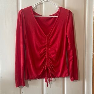 Beautiful Red Scrunch Top